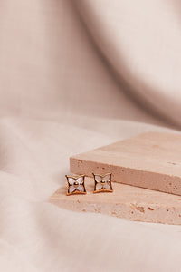 Gianna Gold Square Stud Earrings