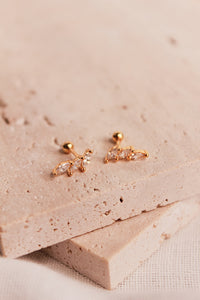 Lucille Diamond Drop Gold Earrings