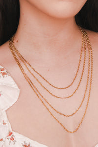 18K Gold Twist Rope Chain Waterproof Layers