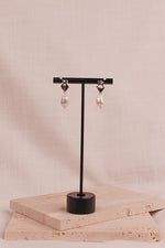 Load image into Gallery viewer, Athena Silver Baroque Pearl Earrings Display
