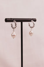 Load image into Gallery viewer, Adrienne Sterling Silver Pearl Earrings Detail
