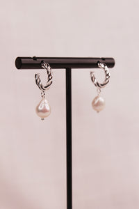 Adrienne Sterling Silver Pearl Earrings Detail