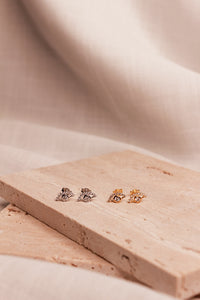 Diamond Eye Silver Stud Earrings