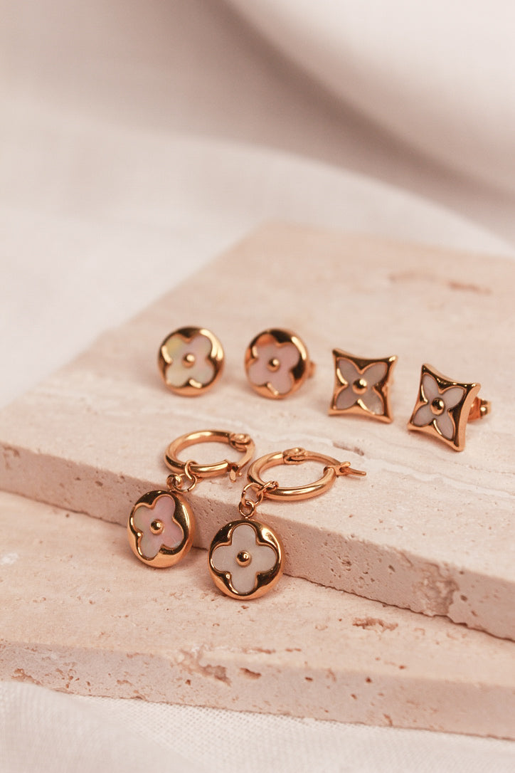 Gianna Gold Square Stud Earrings