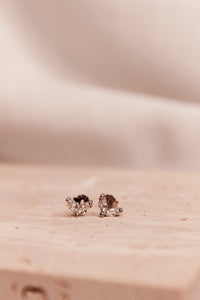 Gabriela Silver Diamond Stud Earrings