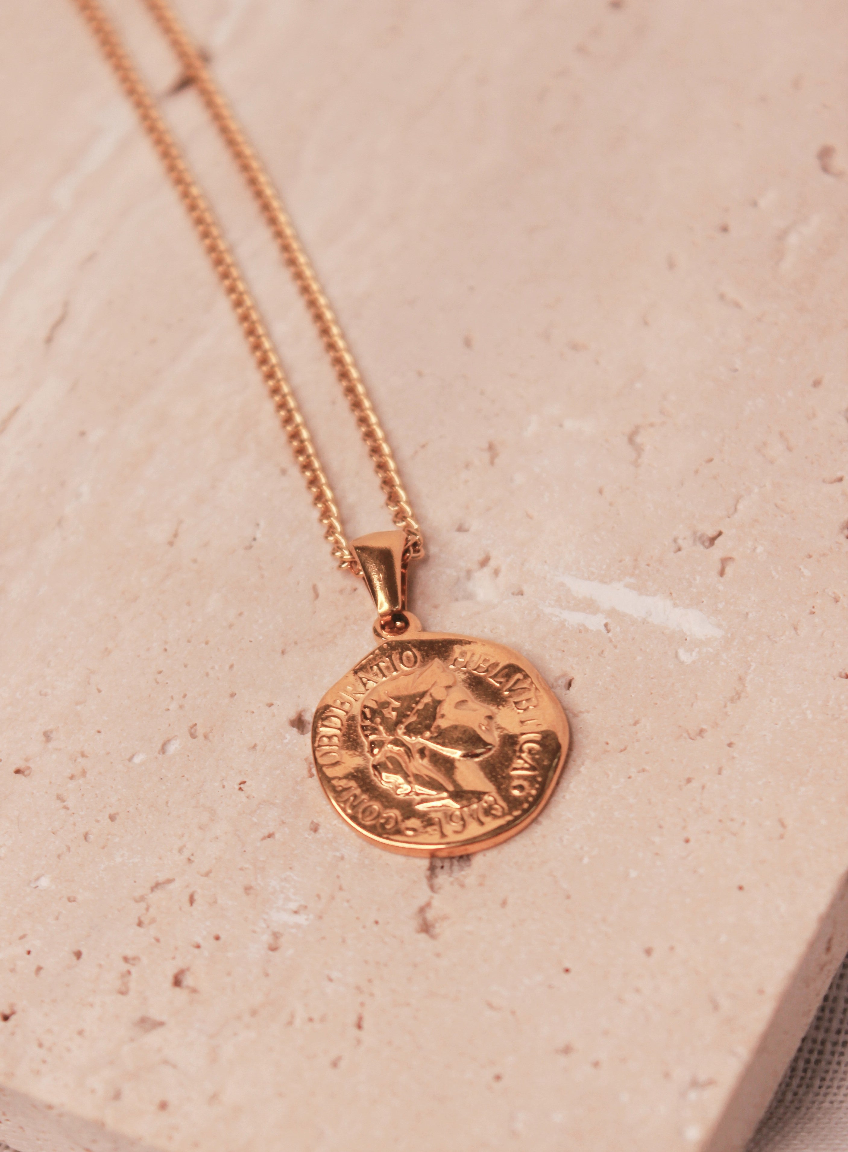 Apollo 18K Gold Waterproof Necklace Front Pendant