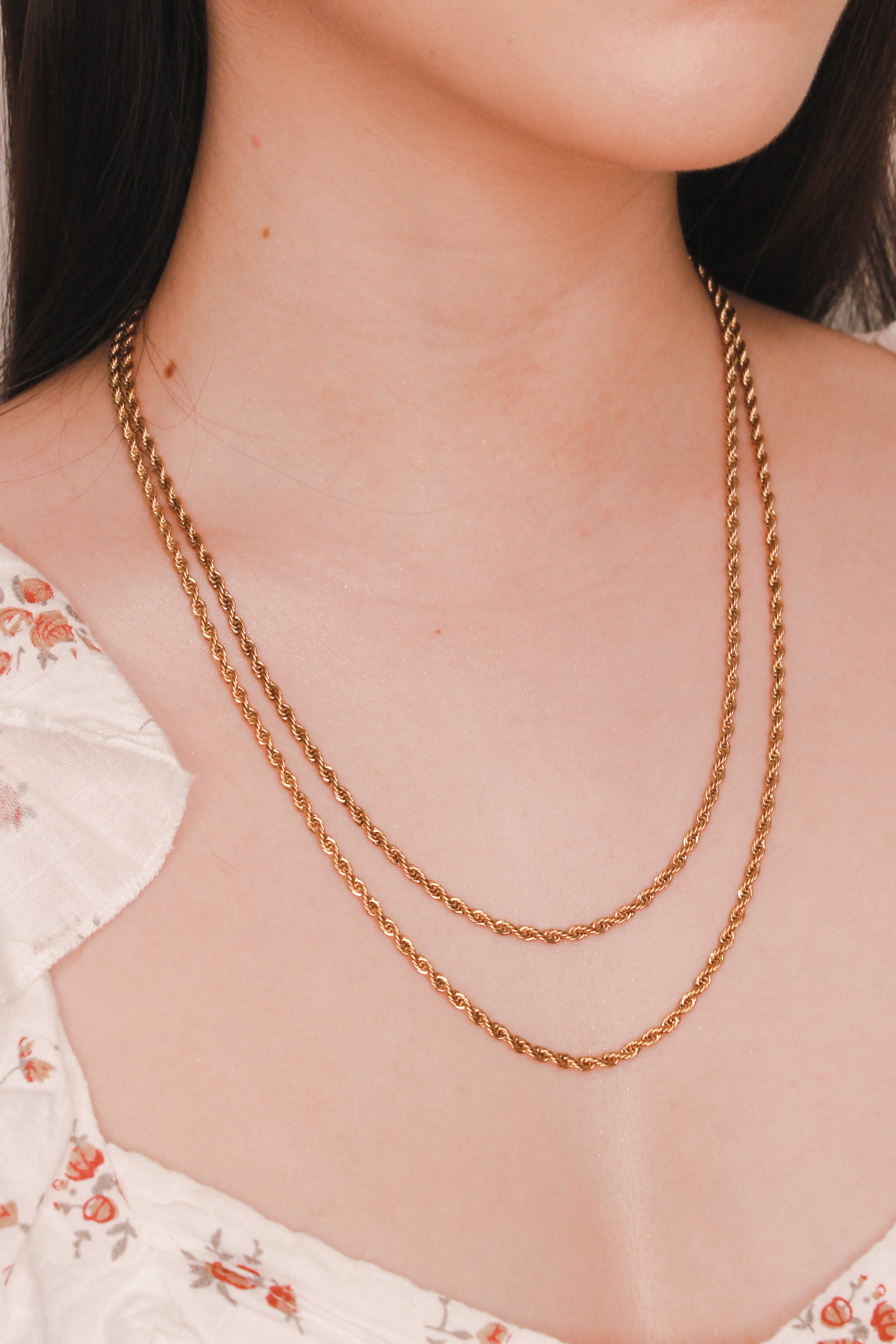 18K Gold Twist Rope Chain Zora Designs