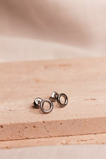 Load image into Gallery viewer, Avabelle Silver Stud Earrings Display
