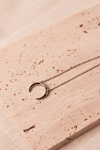 Crescent Night Silver Necklace