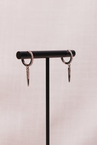 Laurent Silver Pendant Hoop Earrings