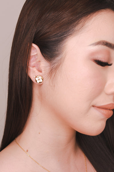 Gianna Gold Circle Stud Earrings