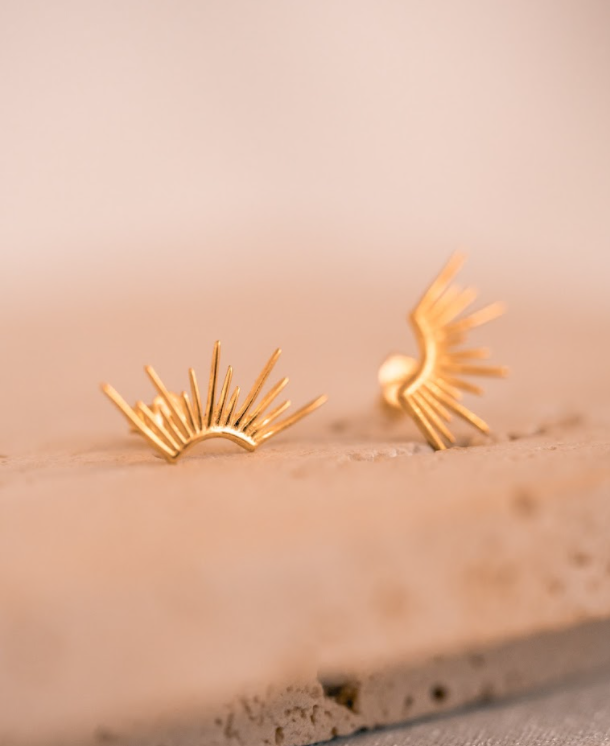 Aria Gold Stud Earrings